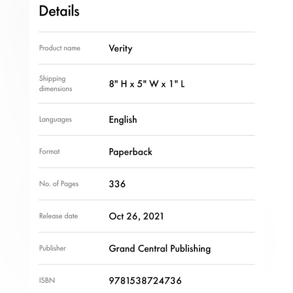 Book: Colleen Hoover - Verity - Picture 4 of 5